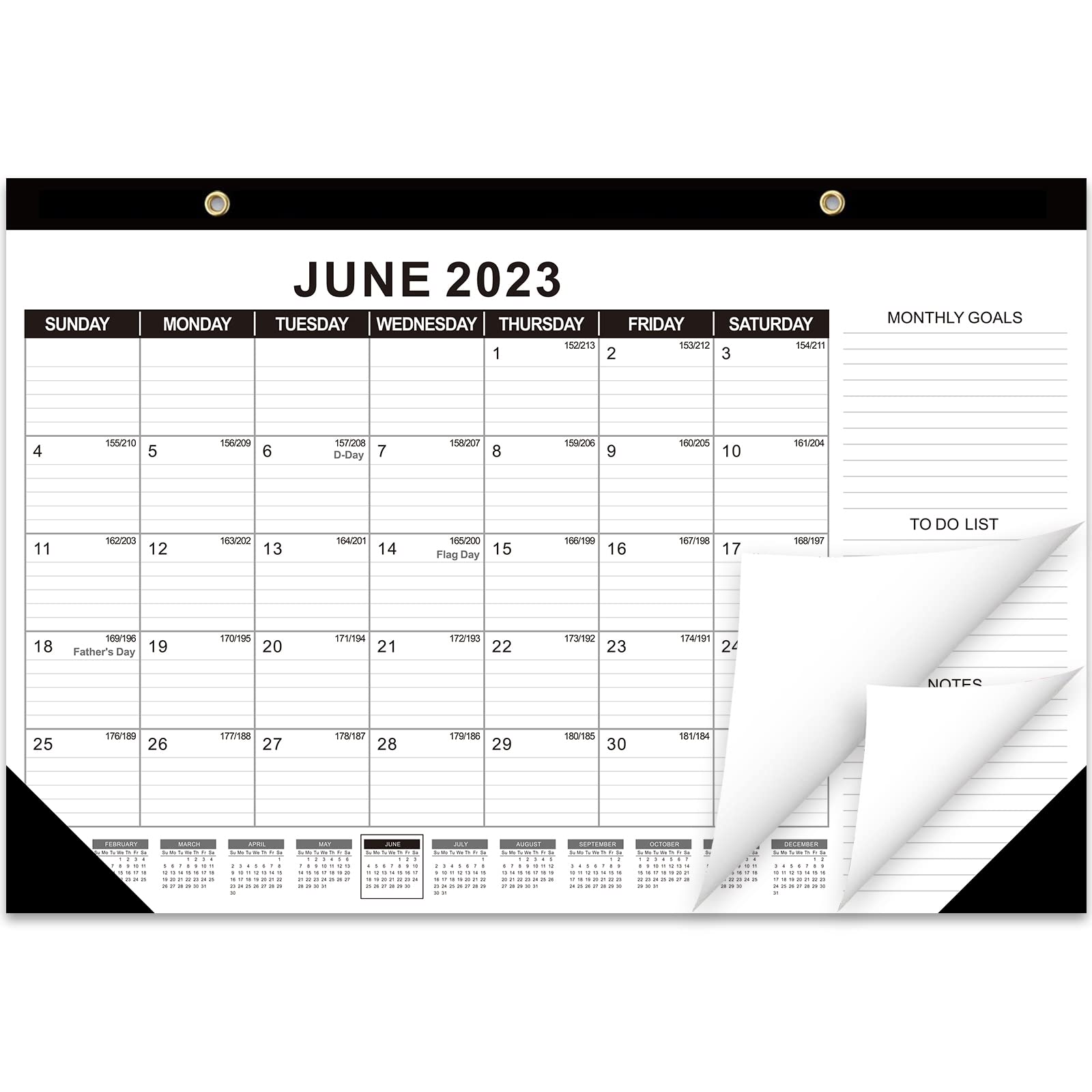 Amazon.com : Desk Calendar 2023-2024 - 18 Months Calendar 17" × 11.5" Desk Calendar  from June. 2023 to December 2024 with Julian Date, Monthly Goals, To-do  List, Notes for Home School Office : Office Products