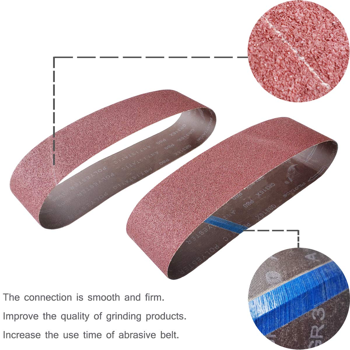 Tonmp 12 bandas de lija de 4 x 36 pulgadas, 4 de cada uno de 40 bandas de lija de óxido de aluminio de grano 80 120 para lijadora de banda (4 x 36 pulgadas).