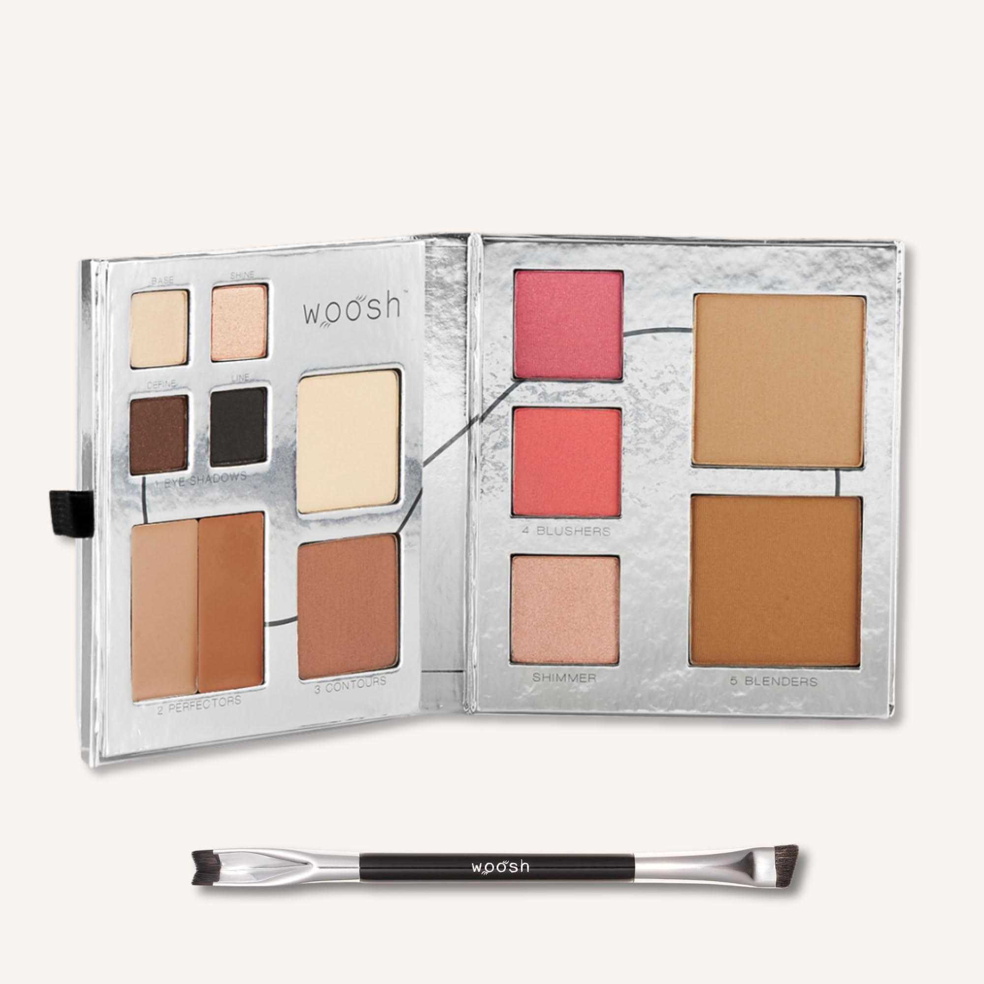 Woosh Beauty Corner Brush Fold Out Face Duo Shade 3 Tan