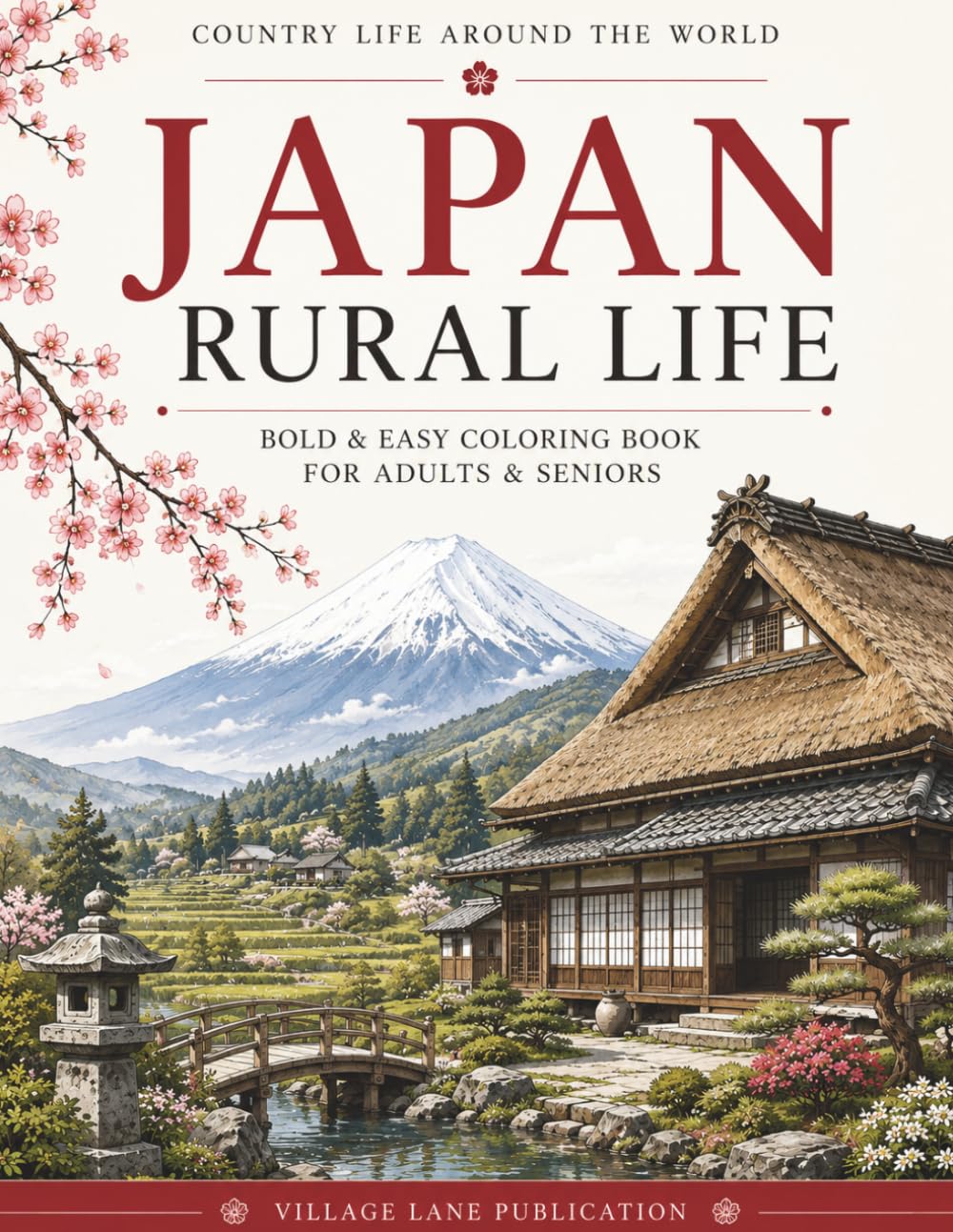 Japan Rural Life Coloring Book: Bold & Easy Coloring Book Featuring Traditional Village Life, Countryside Scenes of Japan For Adults and Seniors (Country Life Around The World)
