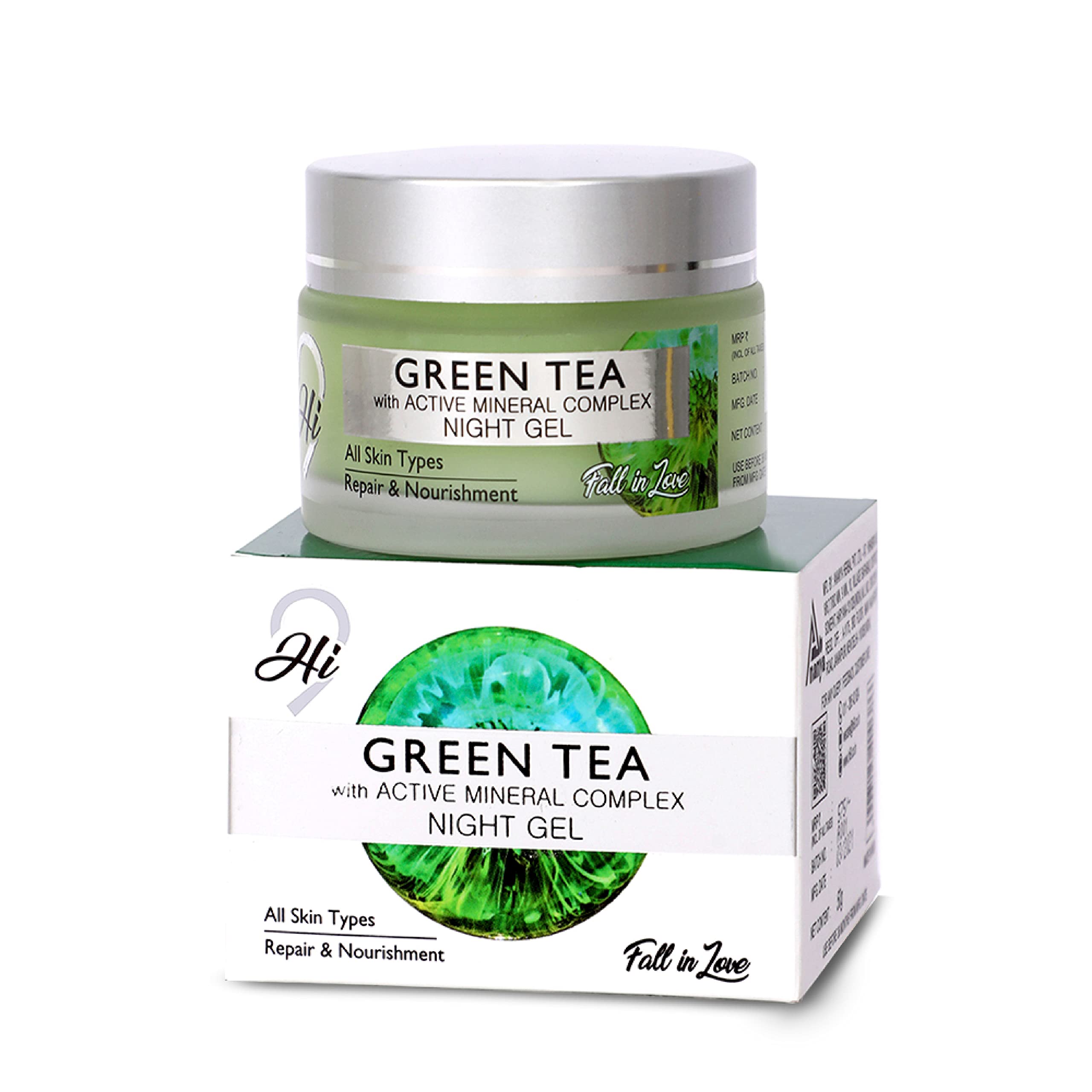 HI9Green Tea With Active Mineral Complex Night Gel All Skin Type, Skin Repair Nourishing 50GM