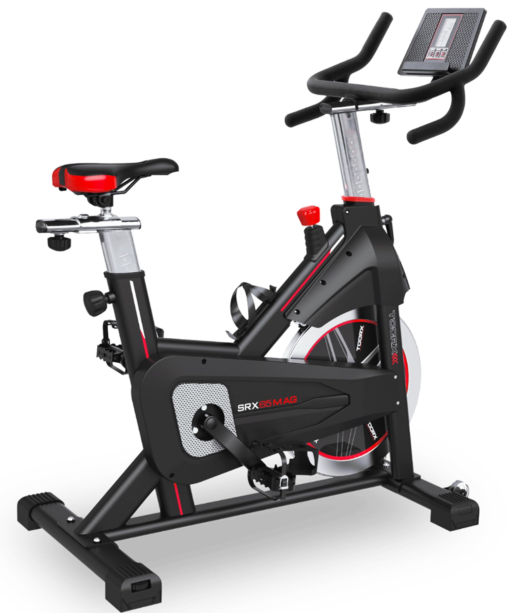 TOORX [SRX-65MAG Indoor Cycle Spinning Bike Magnetica] Spin Bike Fitness | Cyclette Spinning Volano 20 kg Resistenza Magnetica Computer LCD Zwift Kinomap Cardio Home Gym Pedali SPD