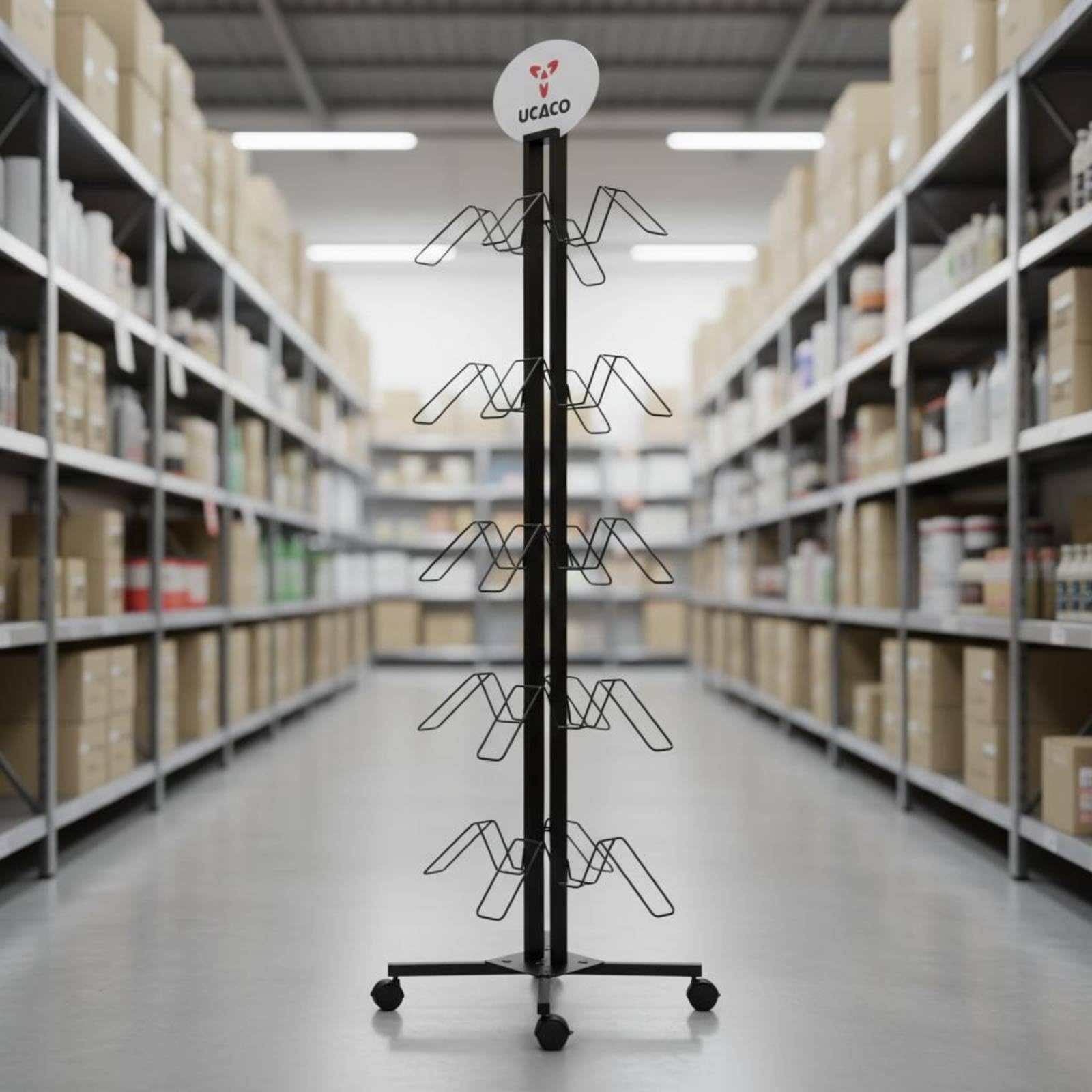 Soporte para Cascos y Patines Estante Perchero Organizador Hierro Forjado Resistente con Ganchos Laterales para Exhibición y Almacenaje Vertical Adecuado para Tiendas Áreas Deportivas