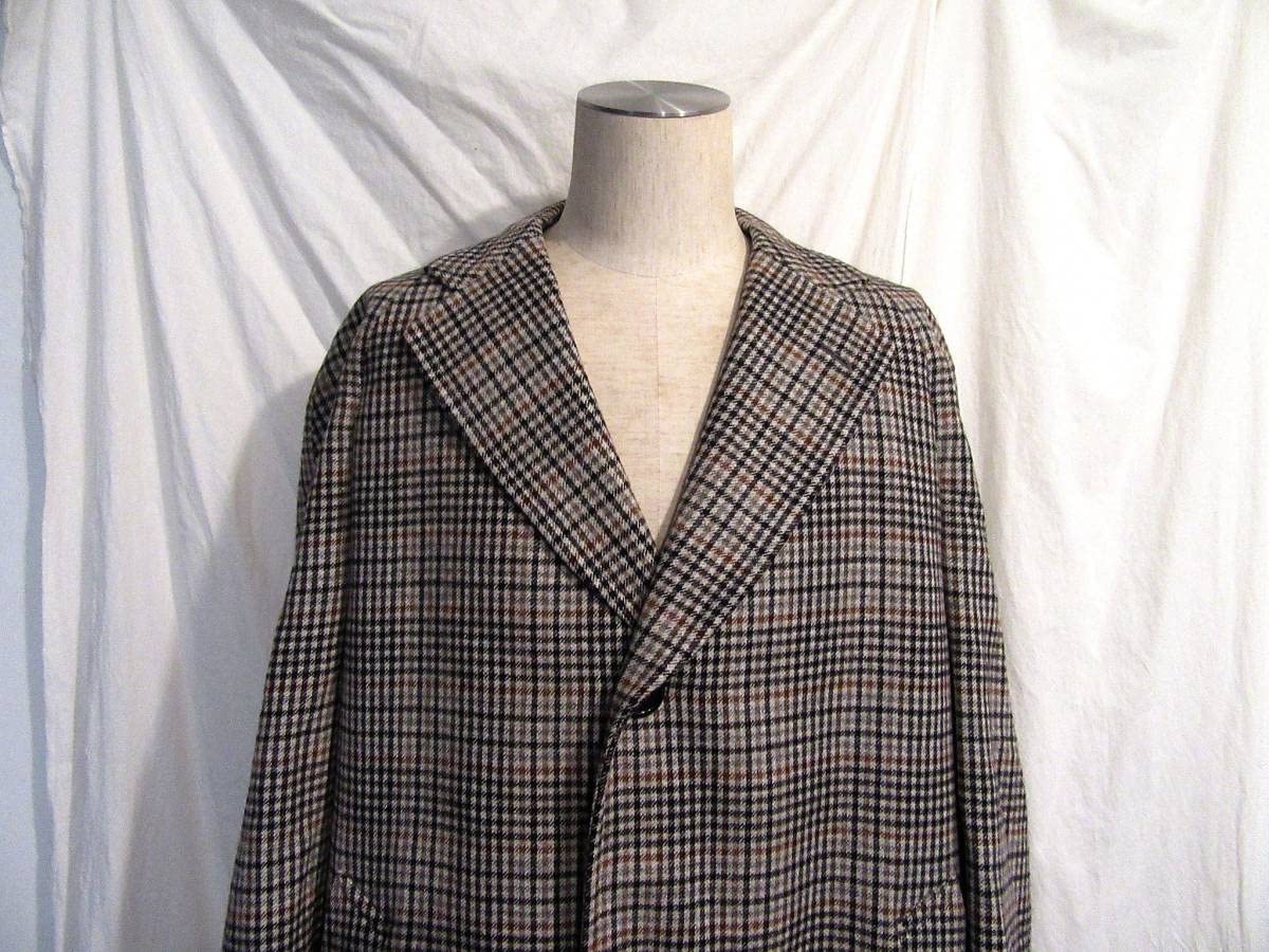 Aquascutum ブラウン チェスターコート チェック柄