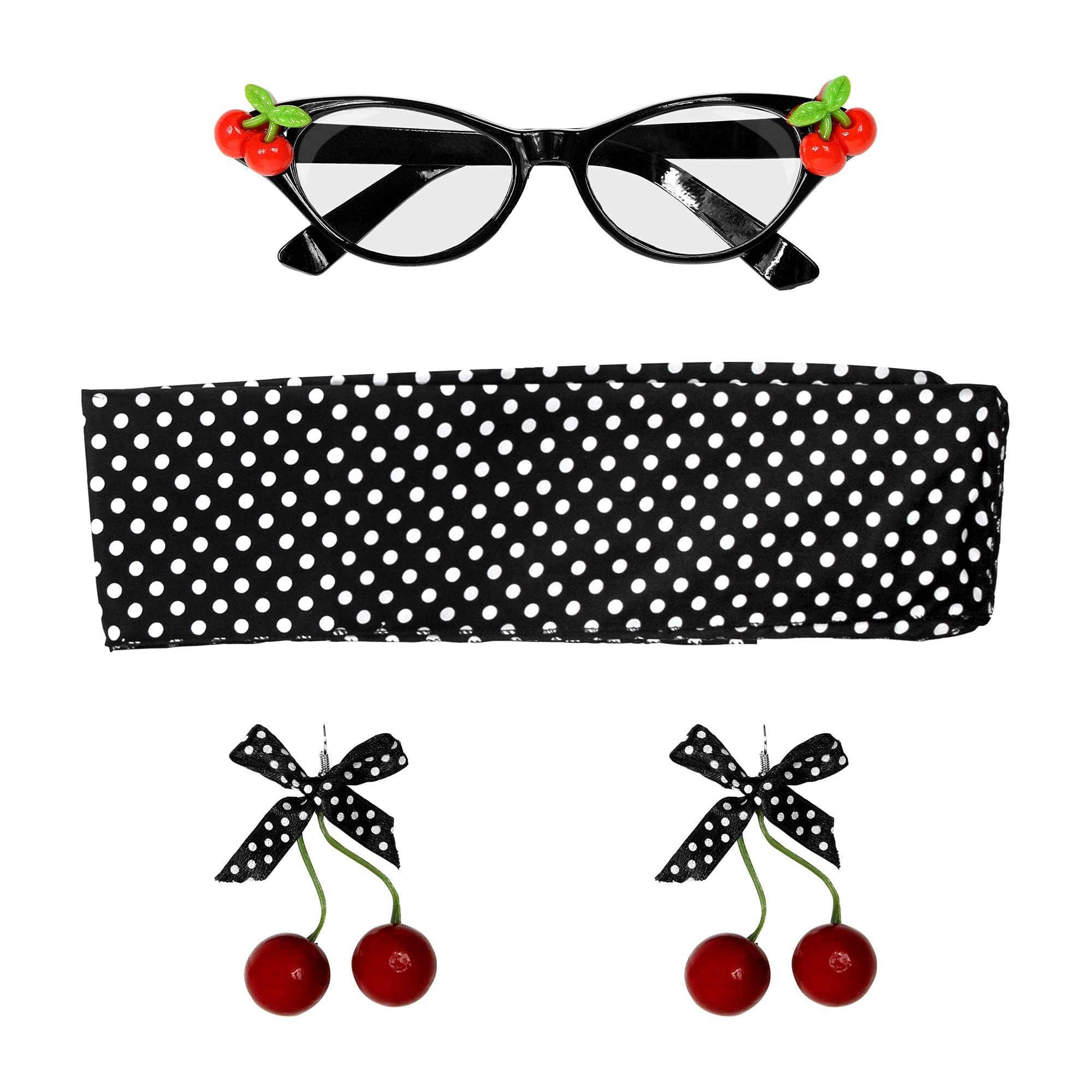 Widmann 00110 50s Cherry Set, Women, Black, One Size