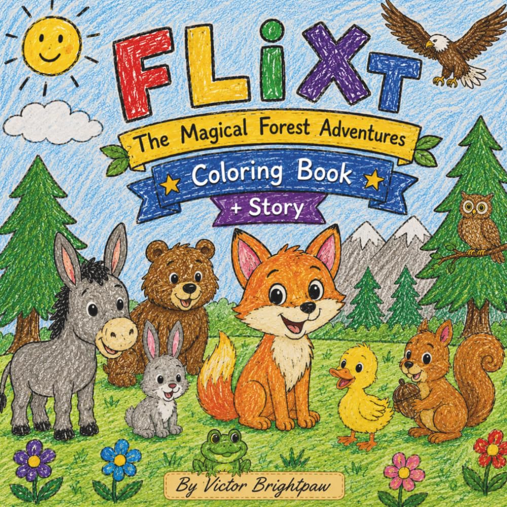 FLIXT: The Magical Forest Adventures: A Story & Coloring Book for Kids Ages 3–8