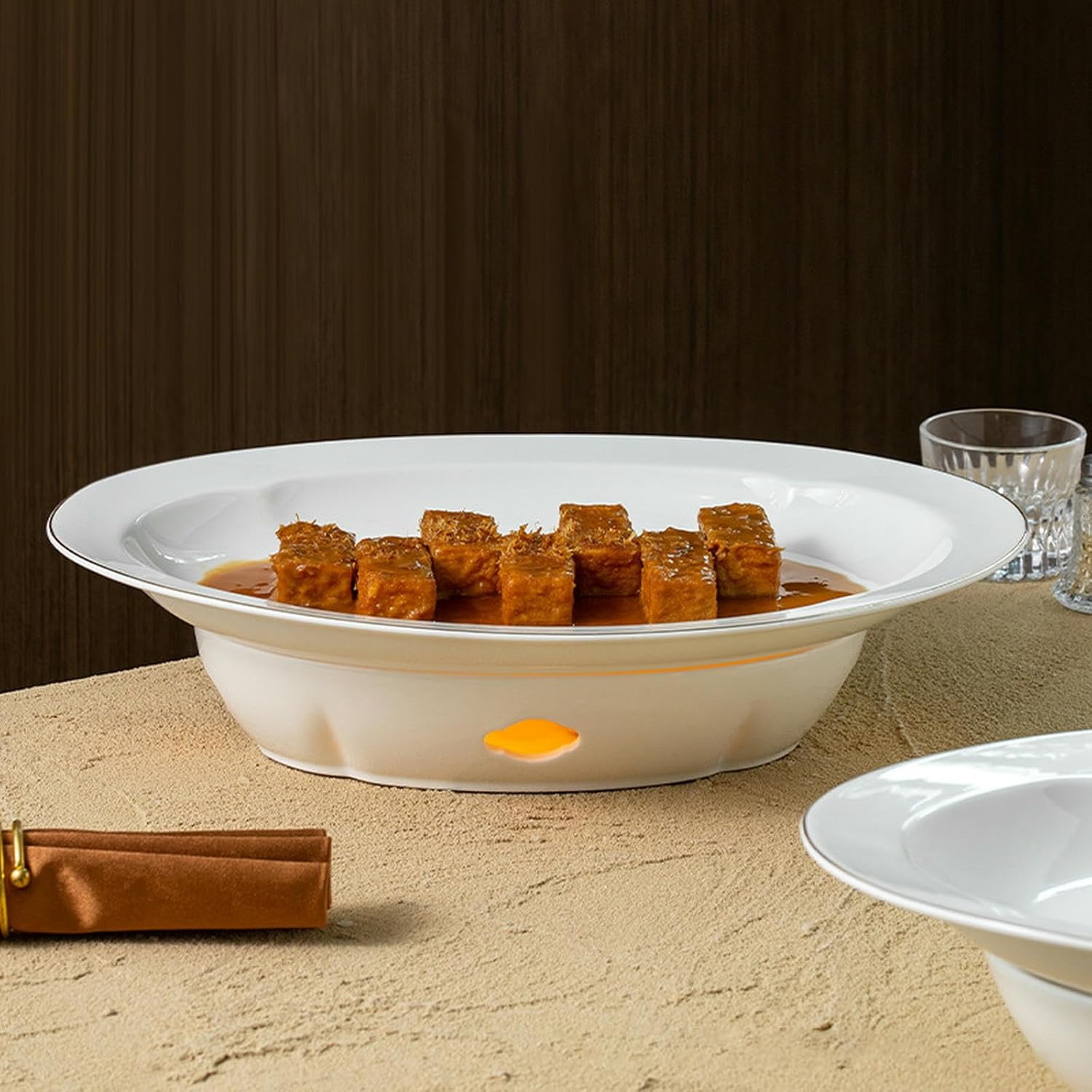 Household insulation oval fish dish - 20 inch [Golden Thread Dan Shaped Furnace]