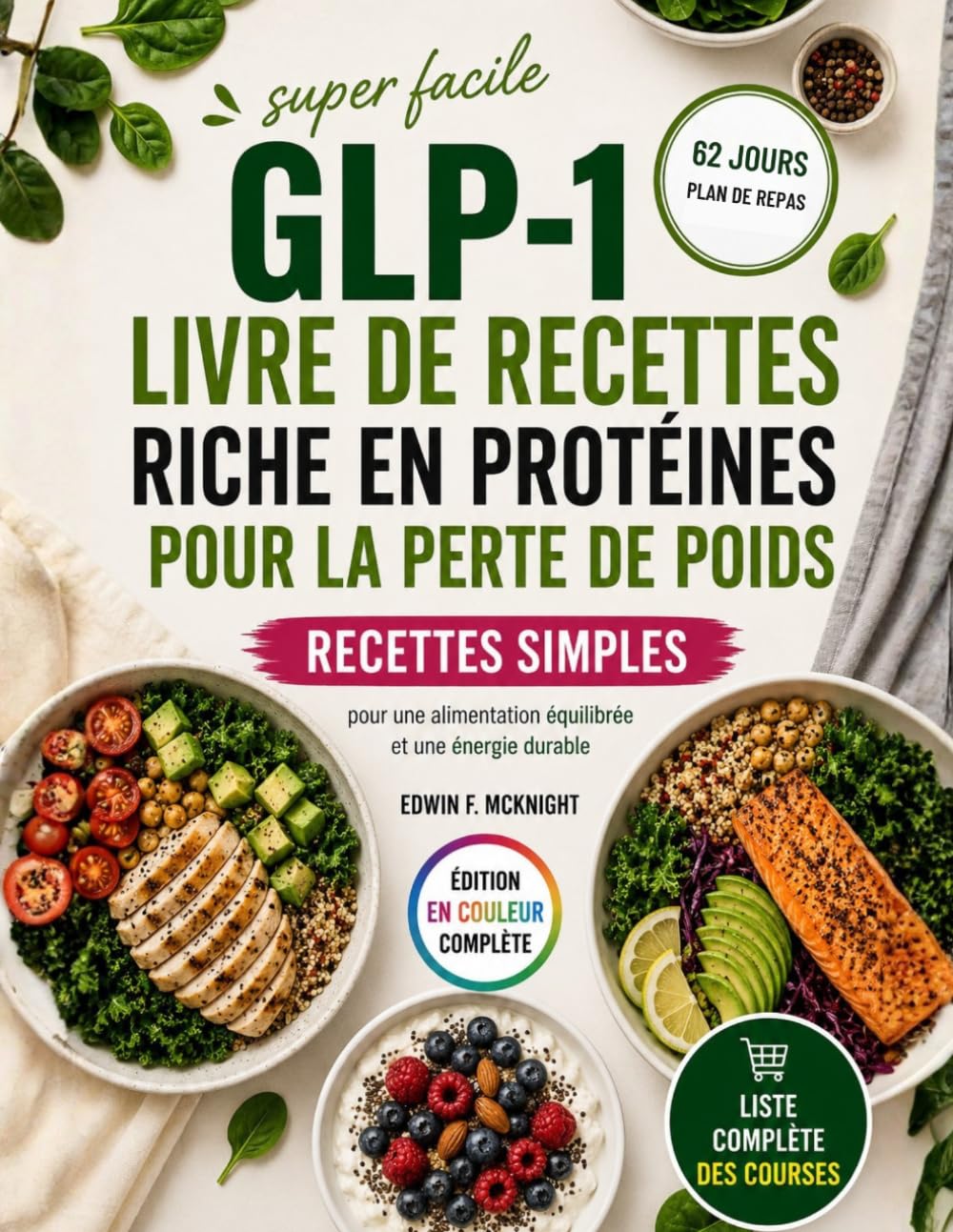 SUPER FACILE GLP-1 Livre de recettes riche en protéines pour la perte de poids: Recettes simples pour une alimentation équilibrée et une énergie durable