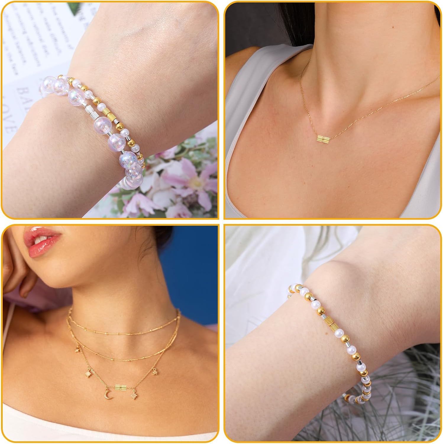 100 Pcs Barrel Screw Clasps Jewelry End Tip Caps Brass Barrel Tube Fastener Cord End Caps Waist Beads Craft Supplies for Christmas DIY Bead Necklace Bracelet Earring Jewelry Making - Image 6