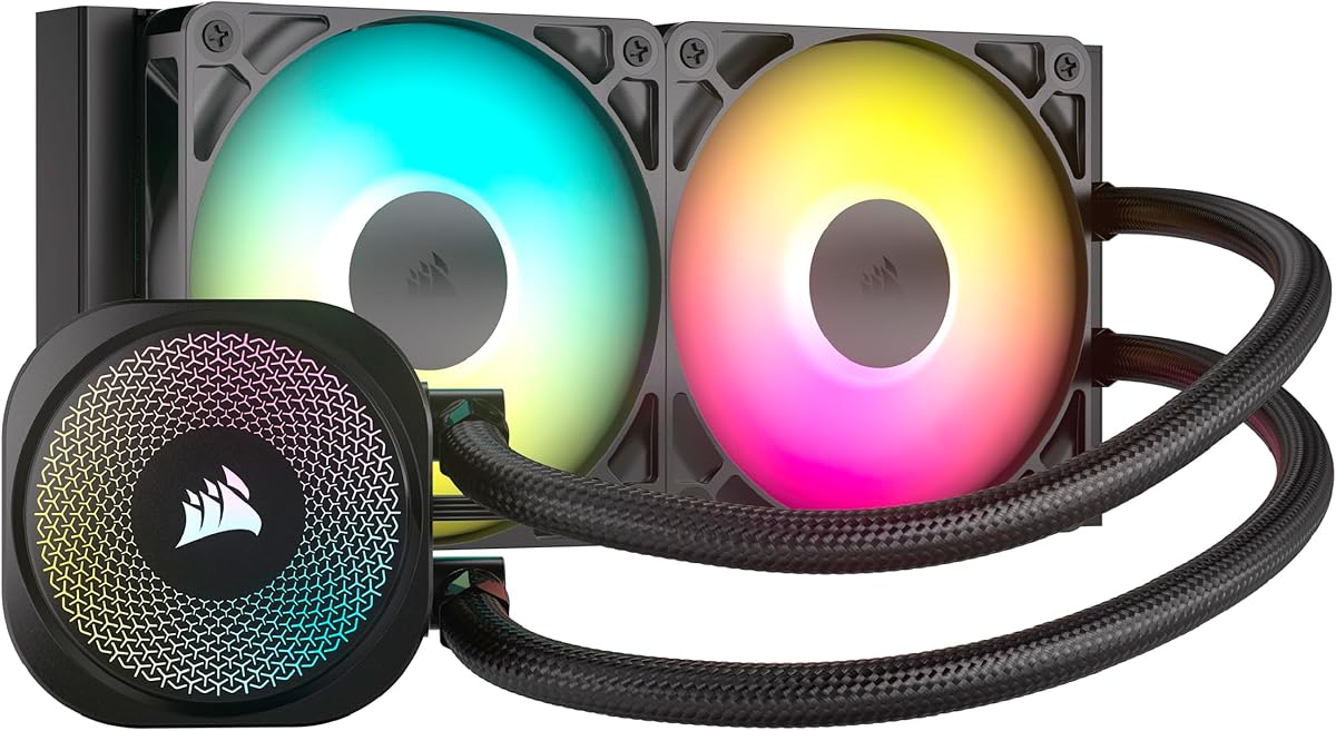 Corsair NAUTILUS 240 RS ARGB Liquid CPU Cooler – 240mm AIO – Low-Noise – Direct Motherboard Connection – Daisy-Chain – Intel LGA 1851/1700, AMD AM5/AM4 – 2x RS120 ARGB Fans Included – Black