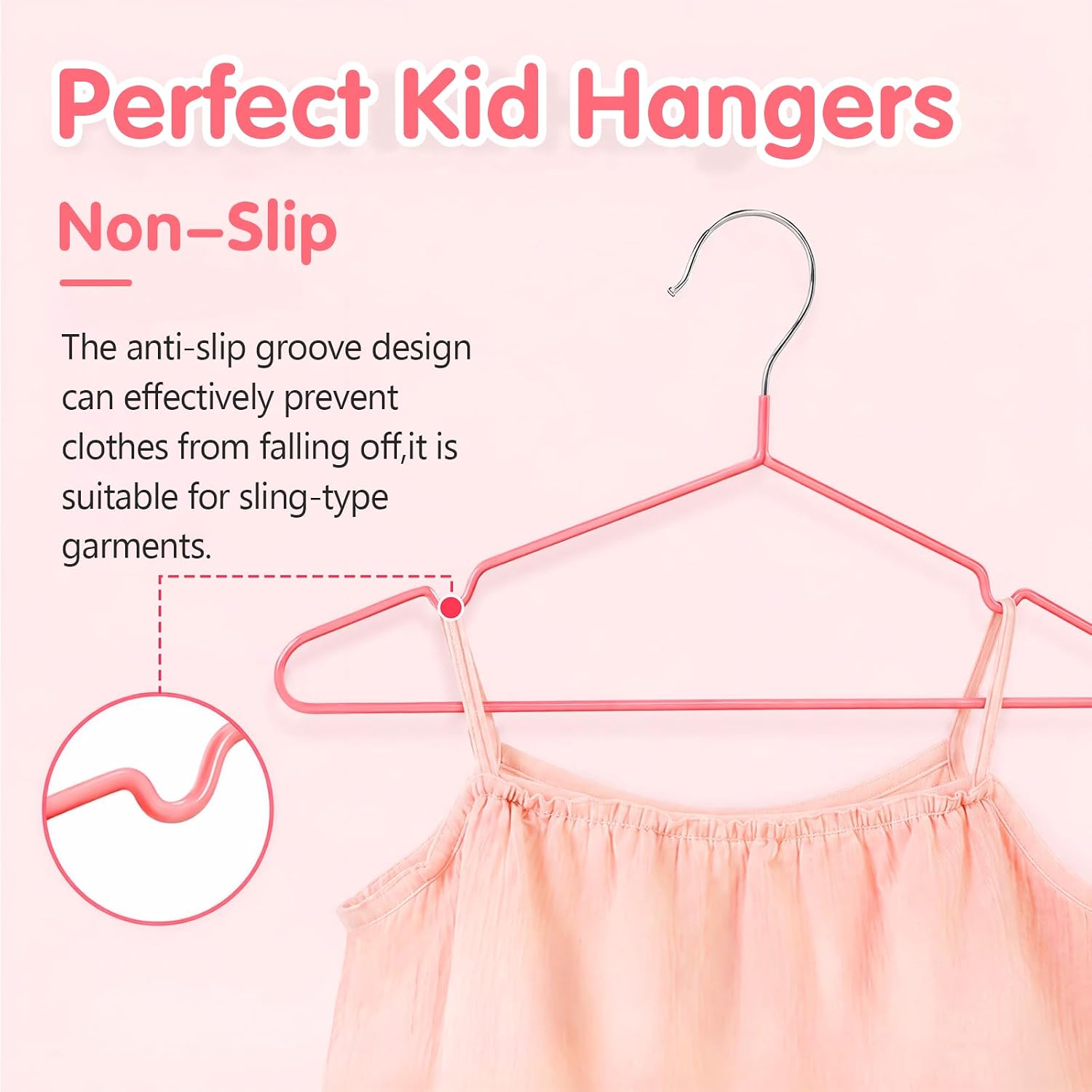 100 Pack Kids Hangers,Plastic-Coated Clothes Hangers for Kids,Children