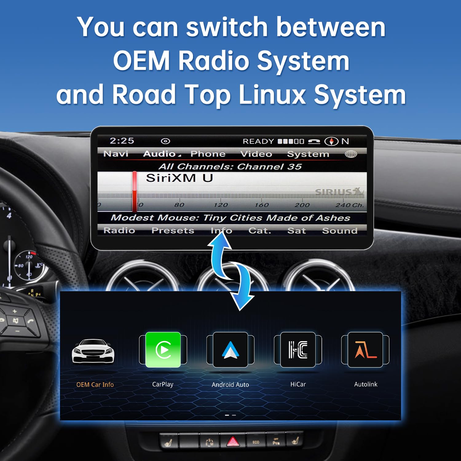 Road Top Ekran CarPlay, 12,3-calowe radio samochodowe stereo dla Mercedes Benz A/B GLA CLA W176 W246 C117 X117 X156 z NTG 4,5/4,7(2013-2015 rok)