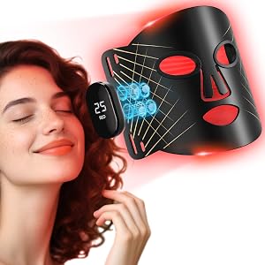 Red Light Therapy for Face 4 Modes Cordless Face Mask Light Therapy 2000mAh Rechargeable 400 LEDs Infrared Red