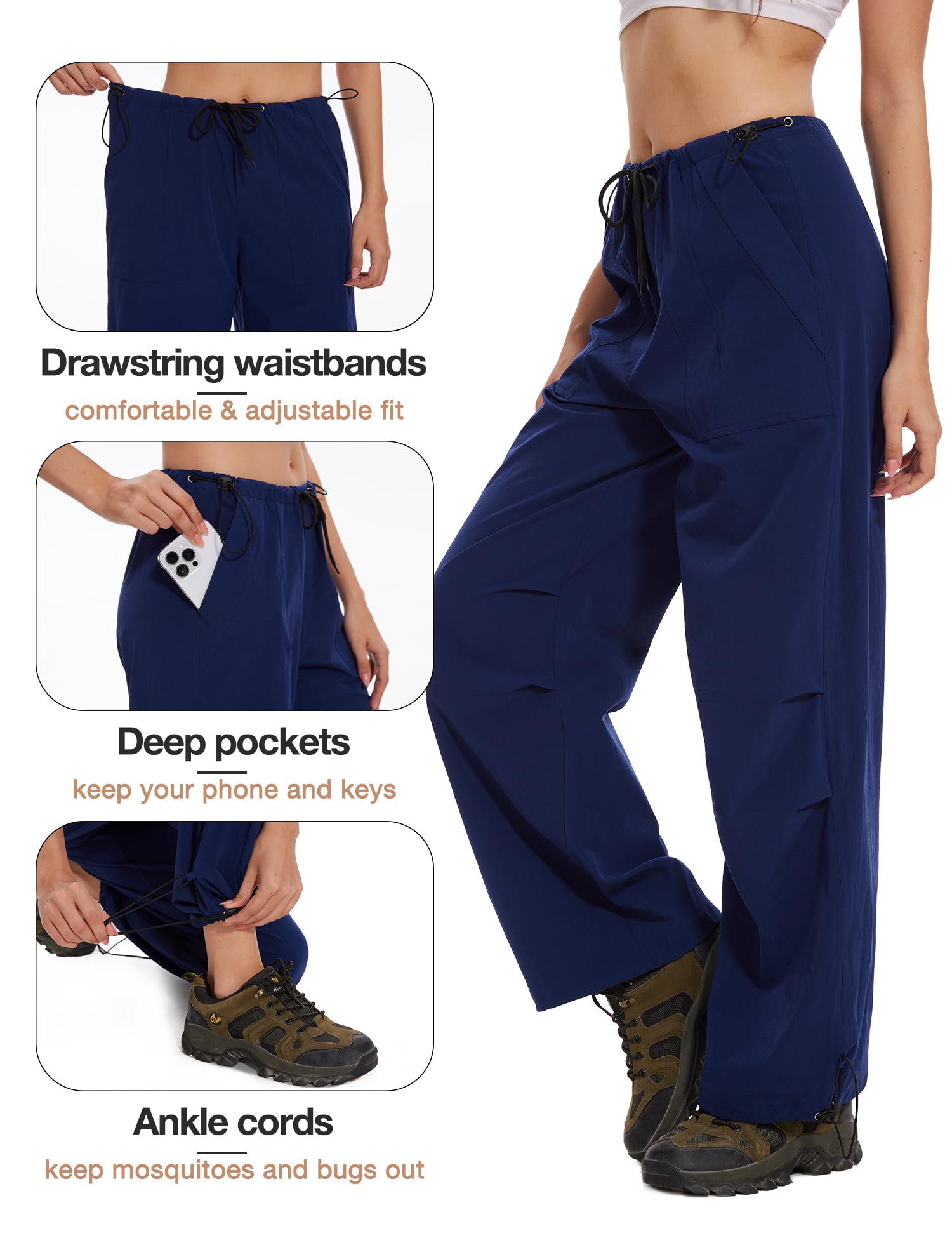 Walking Trousers for Women Wide Leg Womens Lightweight Hiking Pants Ladies Water Resistant Outdoor Trouser