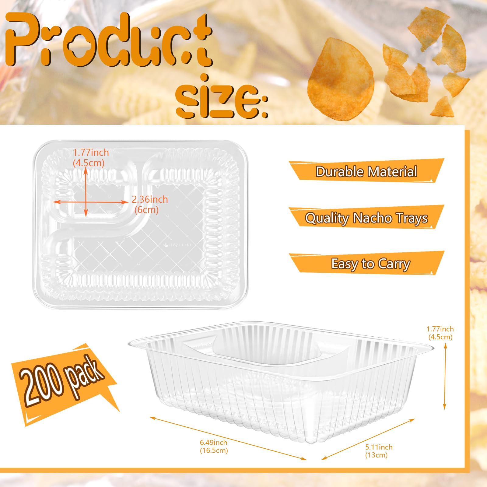 Vmiapxo 200 Pack 12oz Nacho Trays, 6.49