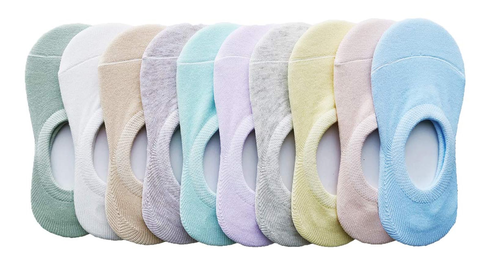 CHUNG Lot de 10 paires de chaussettes invisibles en coton pour petits garçons et filles 2 à 12 ans