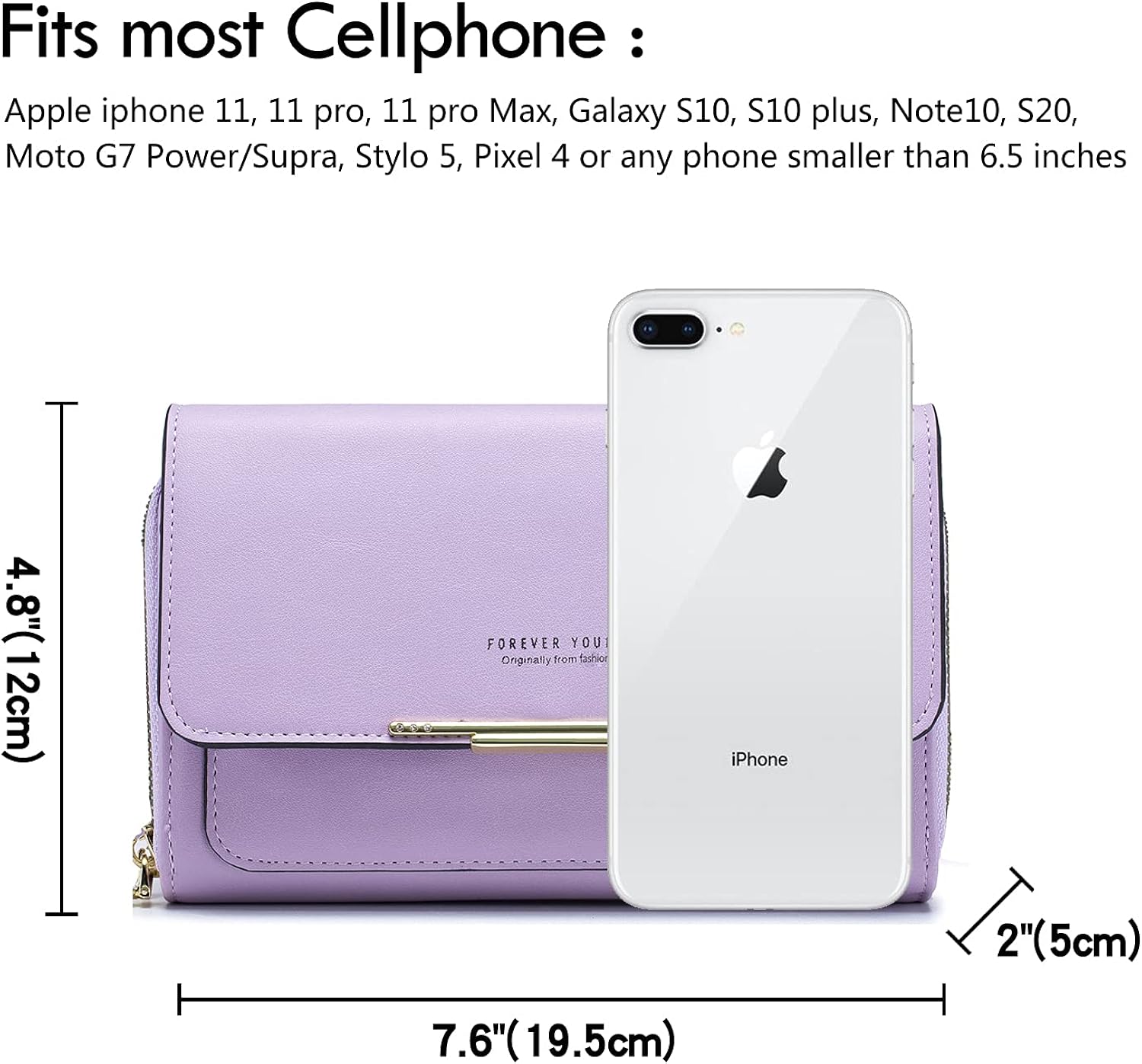 Miniatura 4 de Roulens - Bolso bandolera pequeño para mujer, bolso para teléfono celular, tarjetero y bolsos, A-púrpura