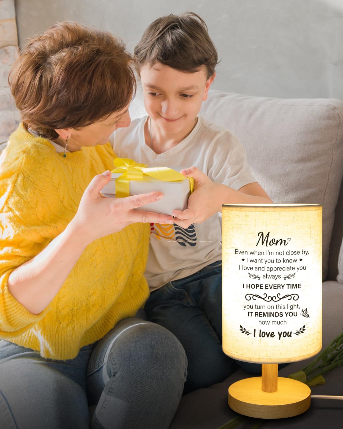 SOUHONEY Mothers Day Gifts for Mom, Unique Mom Birthday Gifts from Daughter Son, Mom Gifts for Mother's Day from Daughter Son, Beautiful Mother Lamp Gifts for Bedroom Home Decoration