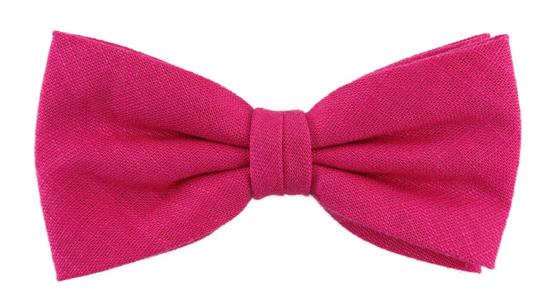 TigerTie Plain bow tie, pre-tied bow, 100% linen + storage box, magenta, One size