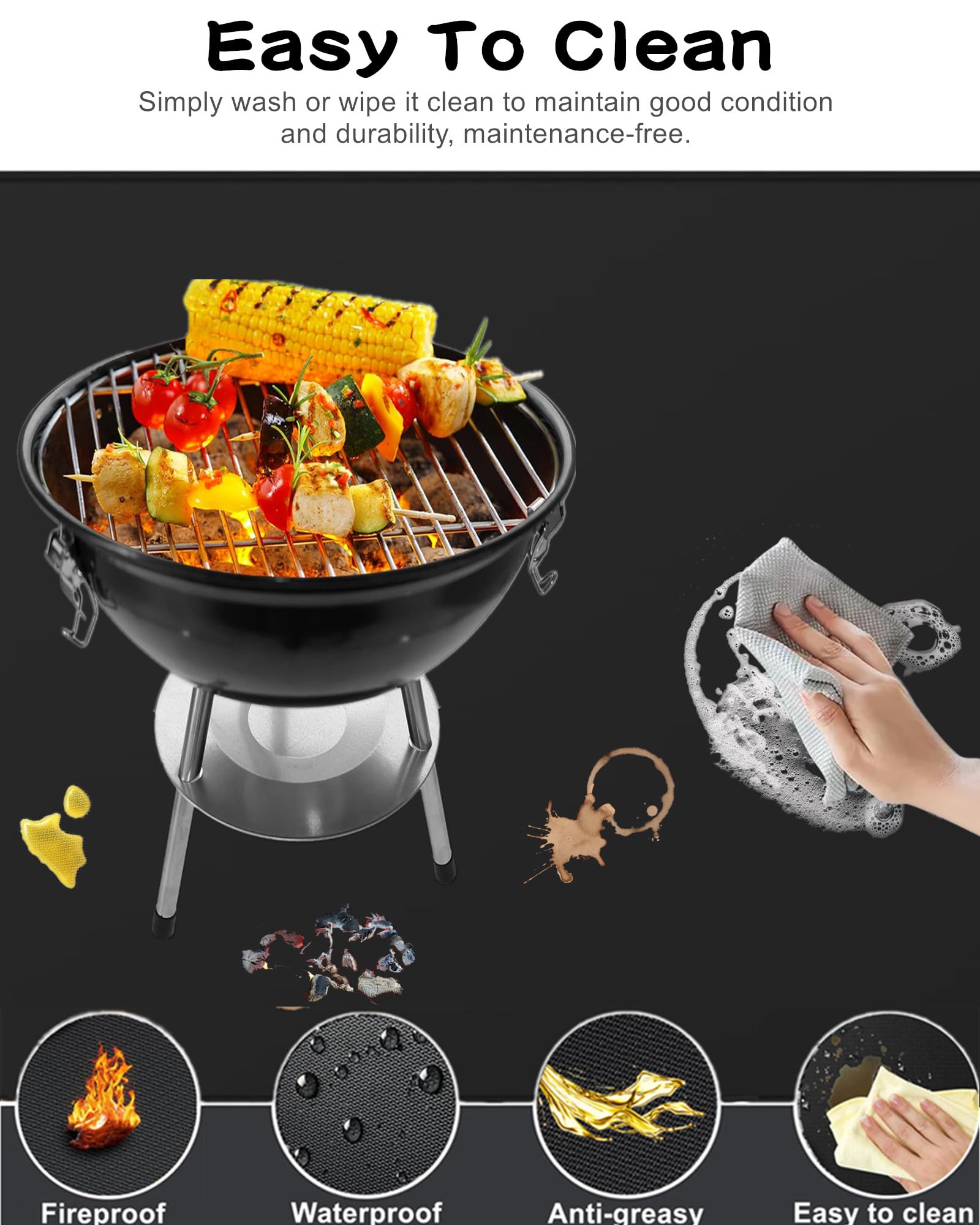 Sakolla Untergrill Matte – 122x76 Cm, Feuerfest Bis 1093°C, öldicht & Wasserabweisend