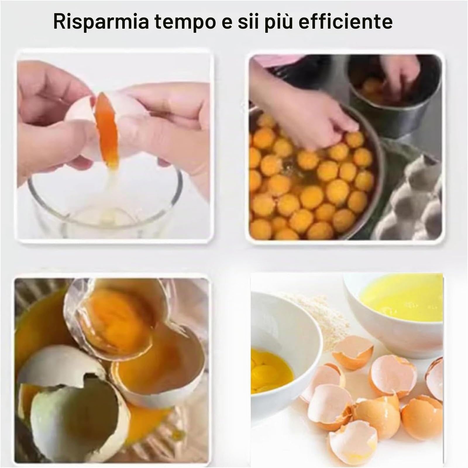 Separatore di uova commerciale, macchina per la separazione di albumi e tuorli in acciaio inox 304, 500-800 uova/h, altezza e spazio di separazione regolabili, per pasticcerie