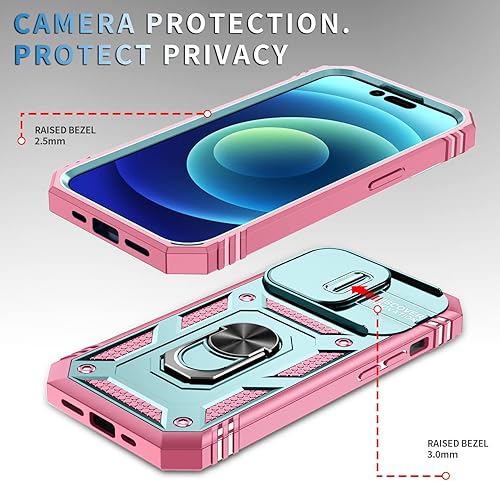 Miniatura 4 de DAWEIXEAU Funda para iPhone 14 Pro Max, a prueba de golpes, resistente a los impactos con lente deslizante Funda protectora para iPhone 14 Pro Max