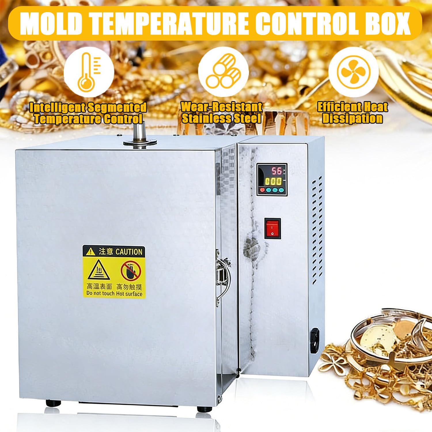 Muffelofen, 1500 W Elektrischer Keramik Muffelofen, Segmentierte Temperaturregelung, Mit LED-Anzeige, Vierseitige Beheizung, Max. 800 °c, Ideal Für Juweliere, Kunsthandwerker