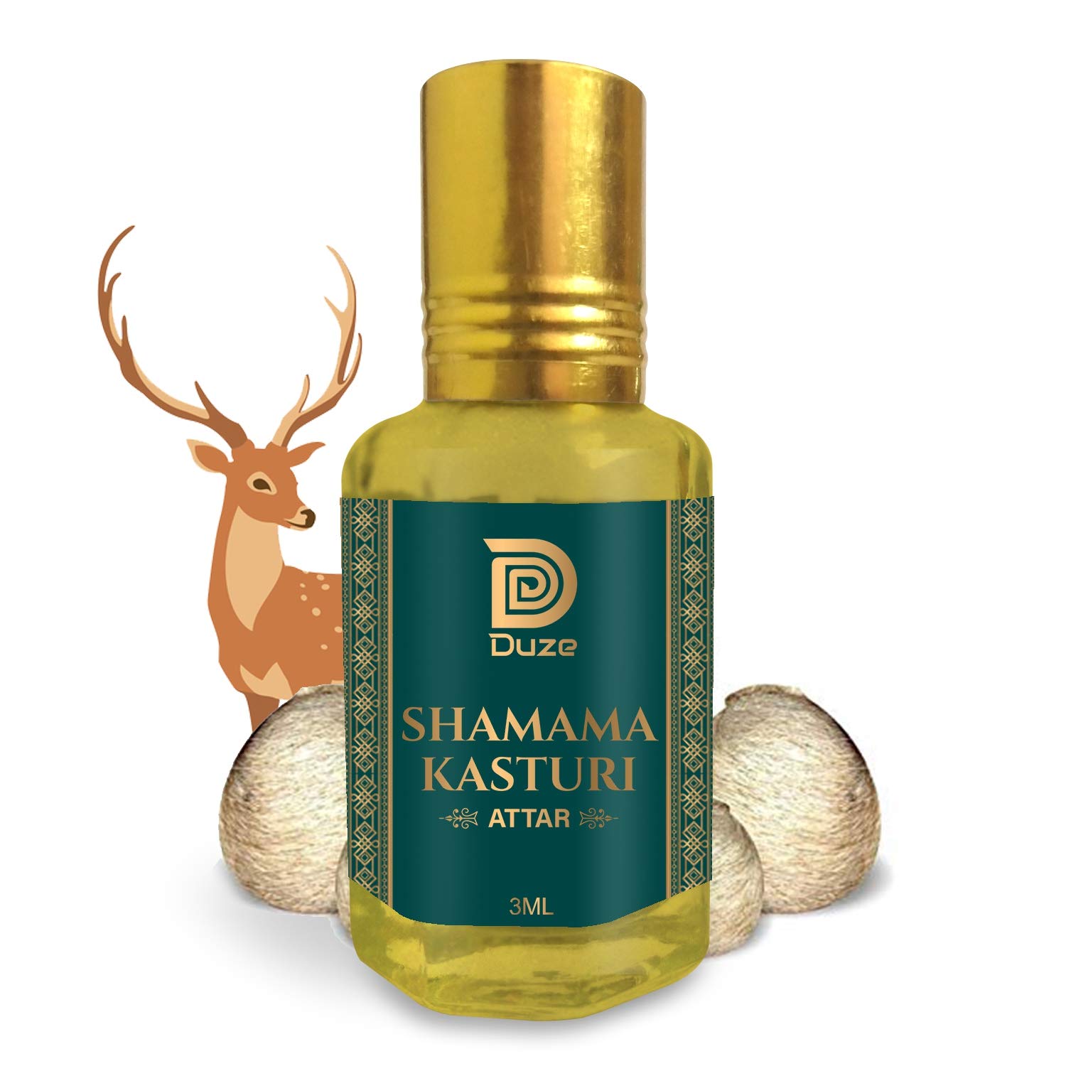 DUZE Natural Shamama Kasturi Attar Alcohol Free, Unique And Long Lasting With Roller 3 Ml (3 ml)