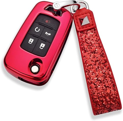 Miniatura 4 de Royalfox (TM) 2 3 4 5 Botones 3D Bling Diamond Rhinestone Flip Flip Funda plegable para llavero remoto Buick Chevrolet Chevy Camaro Cruze Equinox