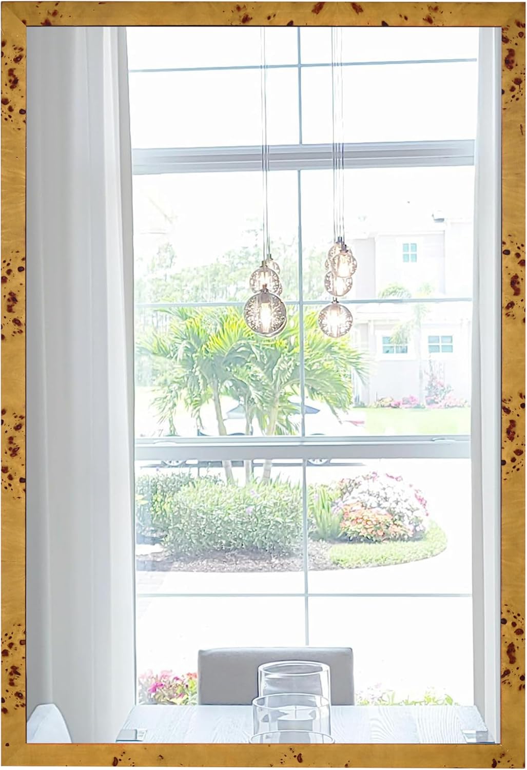 Wood Mirrors for Bathroom Over Sink 20x30 Inch, Rustic Wooden Framed Vanity Wall Mirror with Tempered Glass Farmhouse Bathroom & Entryway Decor Light Brown 30"L x 20"W