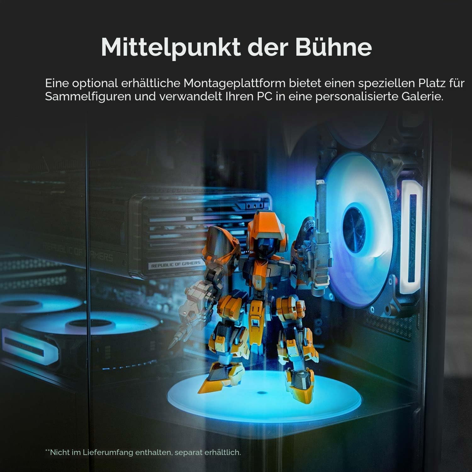 COUGAR FV270 RGB Mid Tower EATX/ATX PC Gaming Gehäuse mit gebogenem gehärtetem Glas – Schwarz RGB