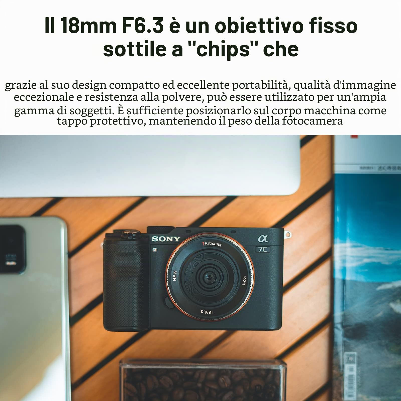 7artisan - Obiettivo ultra sottile APS-C Prime da 18 mm F6.3, adatto per fotocamere compatte mirrorless Sony A7 A7II A7III (A7M3) A7R A7RIII A7S A7SIII A6000 A6300