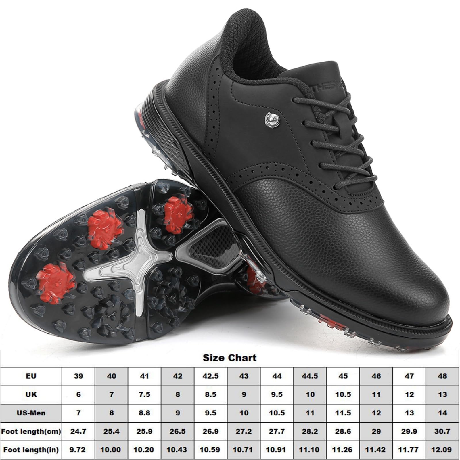 Męskie buty golfowe bez kolców skórzane trampki wodoodporne wygodne antypoślizgowe do gry na polu golfowym na świeżym powietrzu