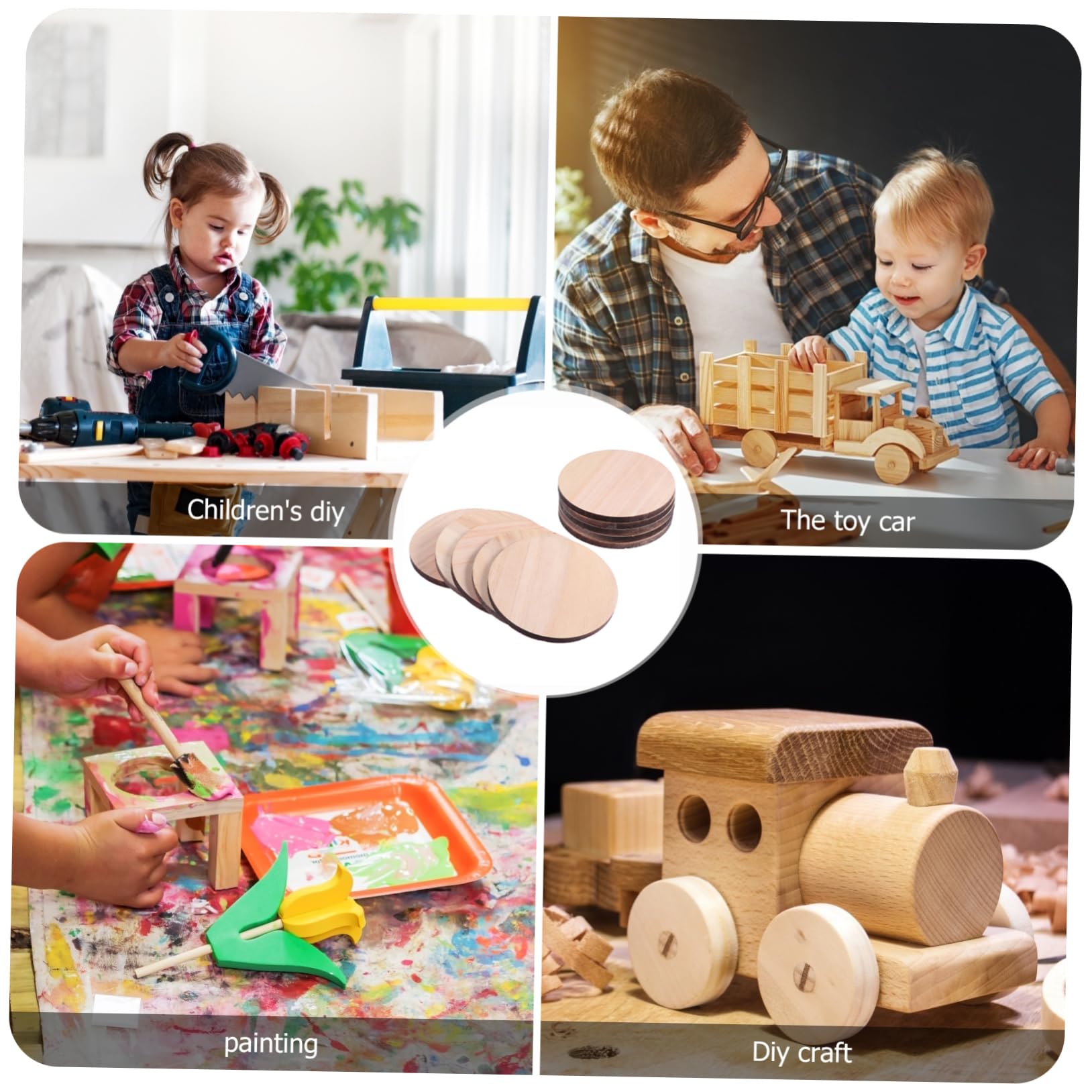 LALAFINA 30stücke Unbehandelte Runde Holzscheiben Bastelmaterial Für Malen Beschriften Und Holzverbrennung Dicke
