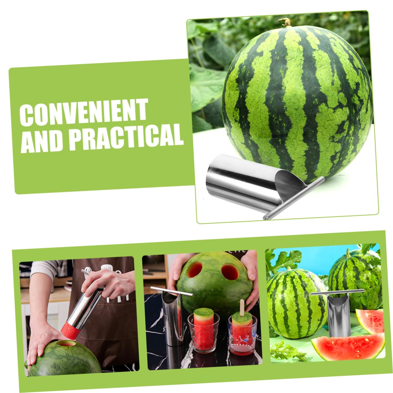 Amosfun 5 Sets Wassermelonen Lochöffner Wassermelonenschneider Metallöffner Für Wassermelonen Metall Wassermelonen Entkerner Entferner Wassermelonen Schneidwerkzeug Obstöffner