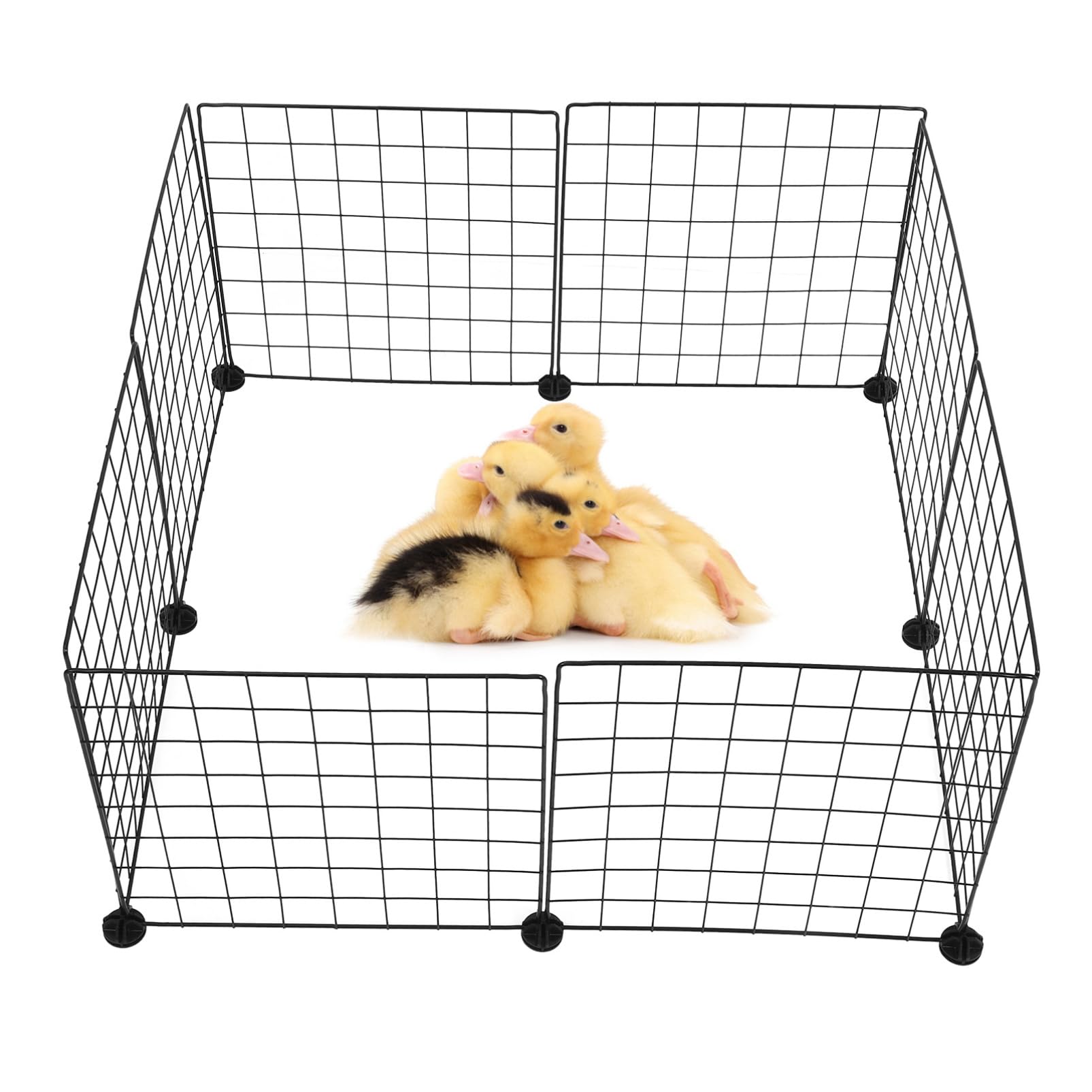 Happyyami Recinto Portatile per Animali di Dimensioni Ridotte in Ferro con 8 Pannelli Regolabili per Conigli, Porcellini D'india, Cincillà e Polli