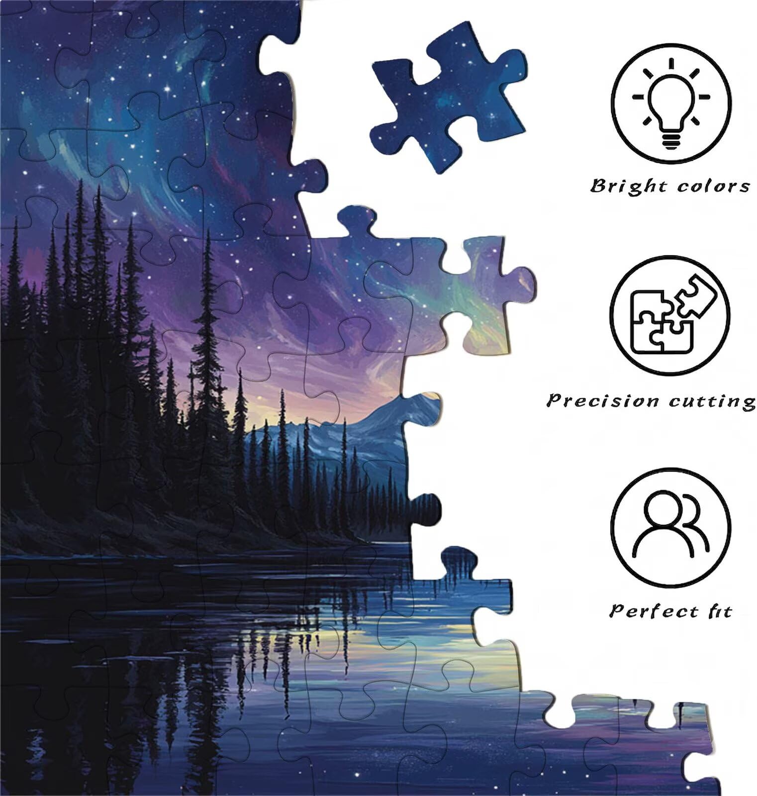 Aurora Bosque Puzzle 1500 Piezas Adultos, Rompecabezas con Letras en la Parte Posterior - Piezas Que Encajan Perfectamente, Reto de Concentración, Regalo para Mujer y Decor Hogar, 87 x 57 cm w0-345