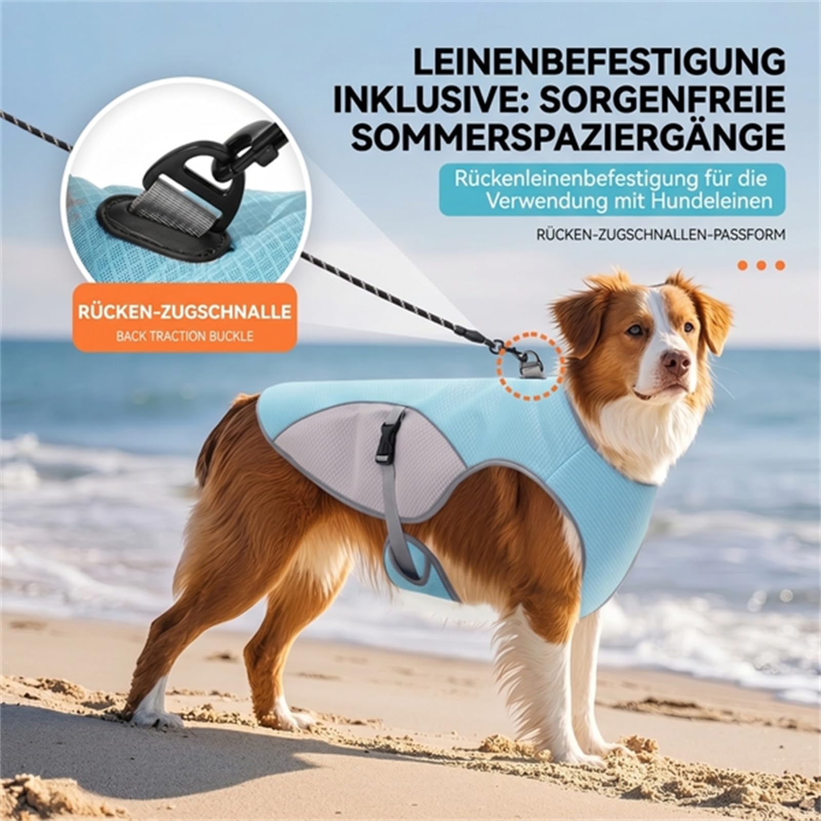 Truepet Kühlweste für Hunde Sommerweste für Outdoor und Training | Verdunstungskühlung für warme Tage mit leichtem Sitz reflektierenden Details und Bewegungsfreiheit im Freien