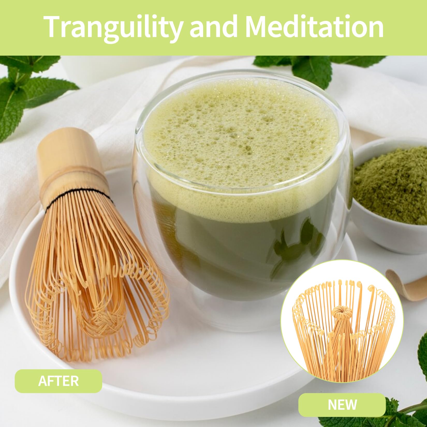3 Piezas Set Te Matcha Kit Matcha Completo: Batidor Te Matchas & Cuchara de Matchas Japonés, Accesorios Regalos para Principiantes y Entusiastas