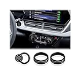 for Chevy Trax Accessories 2024-2025 2026, for Chevrolet Trailblazer Accessories 2020-2026, 4pcs Aluminum Alloy Knob Covers Trim Set - Push Start & Air Conditioning (Black)