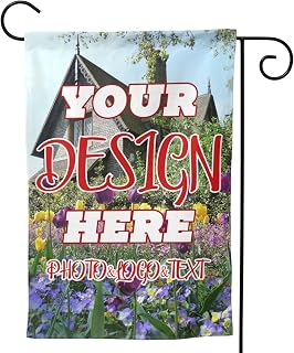 Custom Garden Flag for Courtyard Design Your Own Personalized Double Sided Flags Add Image Logo Text Home Indoor Outdoor Decorating, Custom, 12.5"x18"