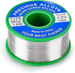 Lead Rosin Core Solder Wire for Electrical Soldering, Content 2.0% Solder Flux Sn99.3-Cu0.7 (0.8mm, 100g)