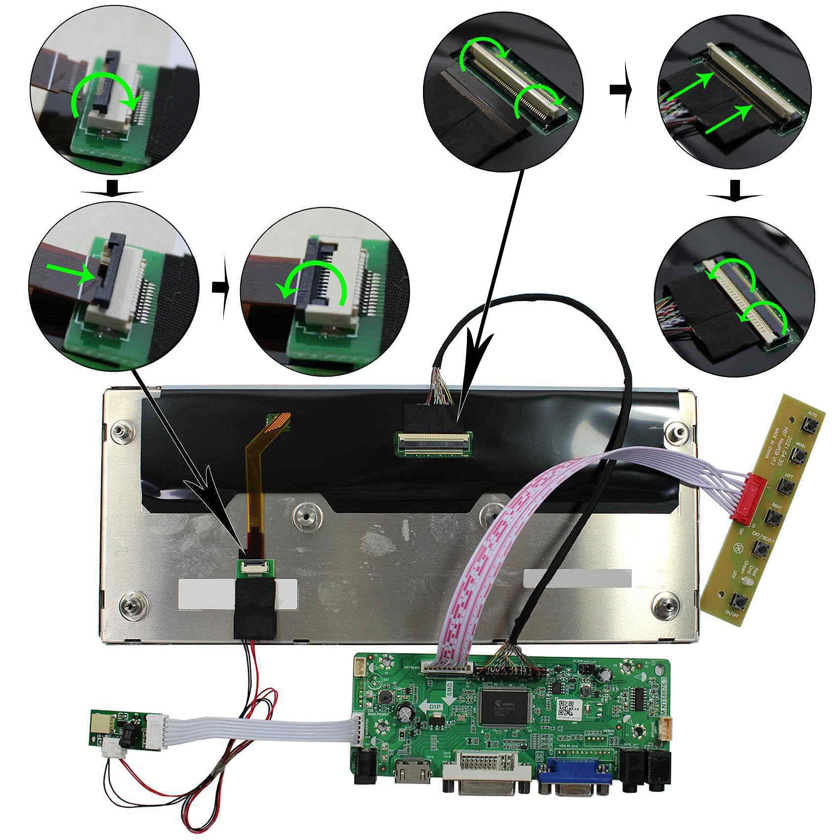 Vsdisplay Hd-mi Dvi Vga Audio Lcd Controlador Board Funciona | Meses sin interés