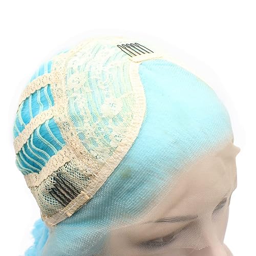 Miniatura 5 de Mxangel - Peluca de cabello sintético con encaje frontal de cabello sintético rubio medio largo ondulado natural