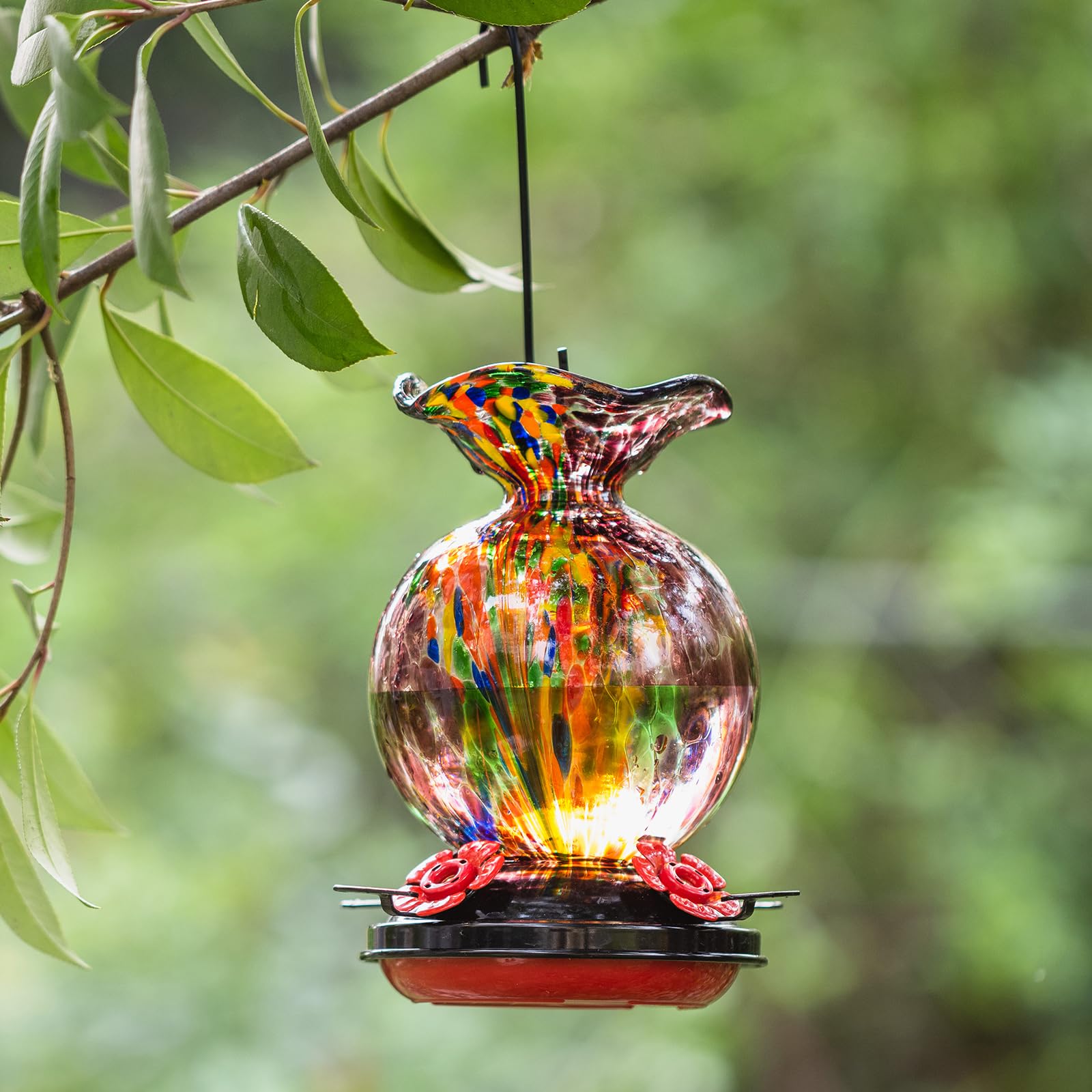 Amazon.com : Glass Hummingbird Feeders Hand Blown- Unique Gifts for ...