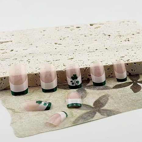 🍀 St. Patrick's Day Nails: Festive Green French Tip Press-Ons