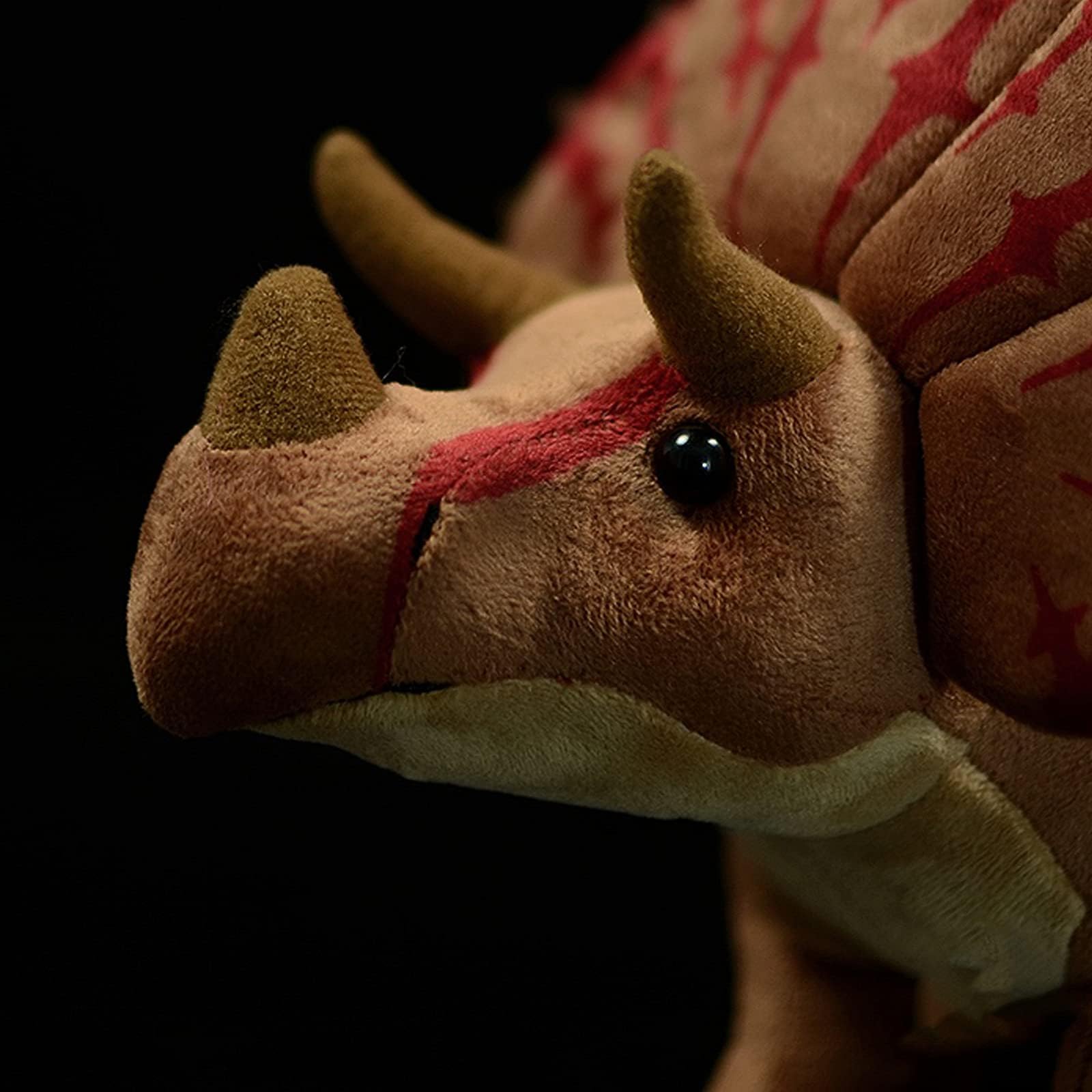 Tiny Heart Triceratops Dinosaur Plush Toy - Realistic Stuffed Toy, Cute and Soft Gift for Children Boys and Girls - Brown, 21 Inches - Image 3