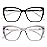 AMOMOMA Trendy TR90 Oversized Blue Light Reading Glasses Women,Stylish Square Cat Eye Glasses AM6031 C1+C3 Frame 1.5 x