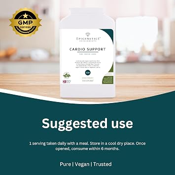 Cardio Support | Cardiovascular Supporting Formula with Thiamine B1 for Normal Heart Function | Magnesium Malate | Taurine | Hawthorn | Ubiquinol | Vegan Capsules | 120 Capsules (30 Servings)