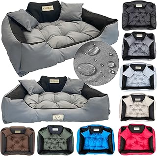 KING DOG Dog Bed Very Large Dogs Washable Orthopaedic XL 115 x 95 cm Dog Cushion Pet Bed Dog Basket Dog Couch with High Edge Waterproof Material Silicone Filling Grey product image